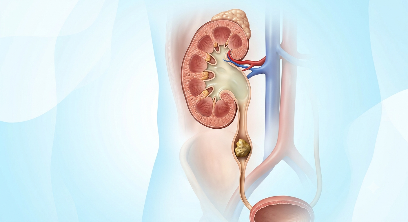 Visualização médica de rins e equipamentos de endourologia